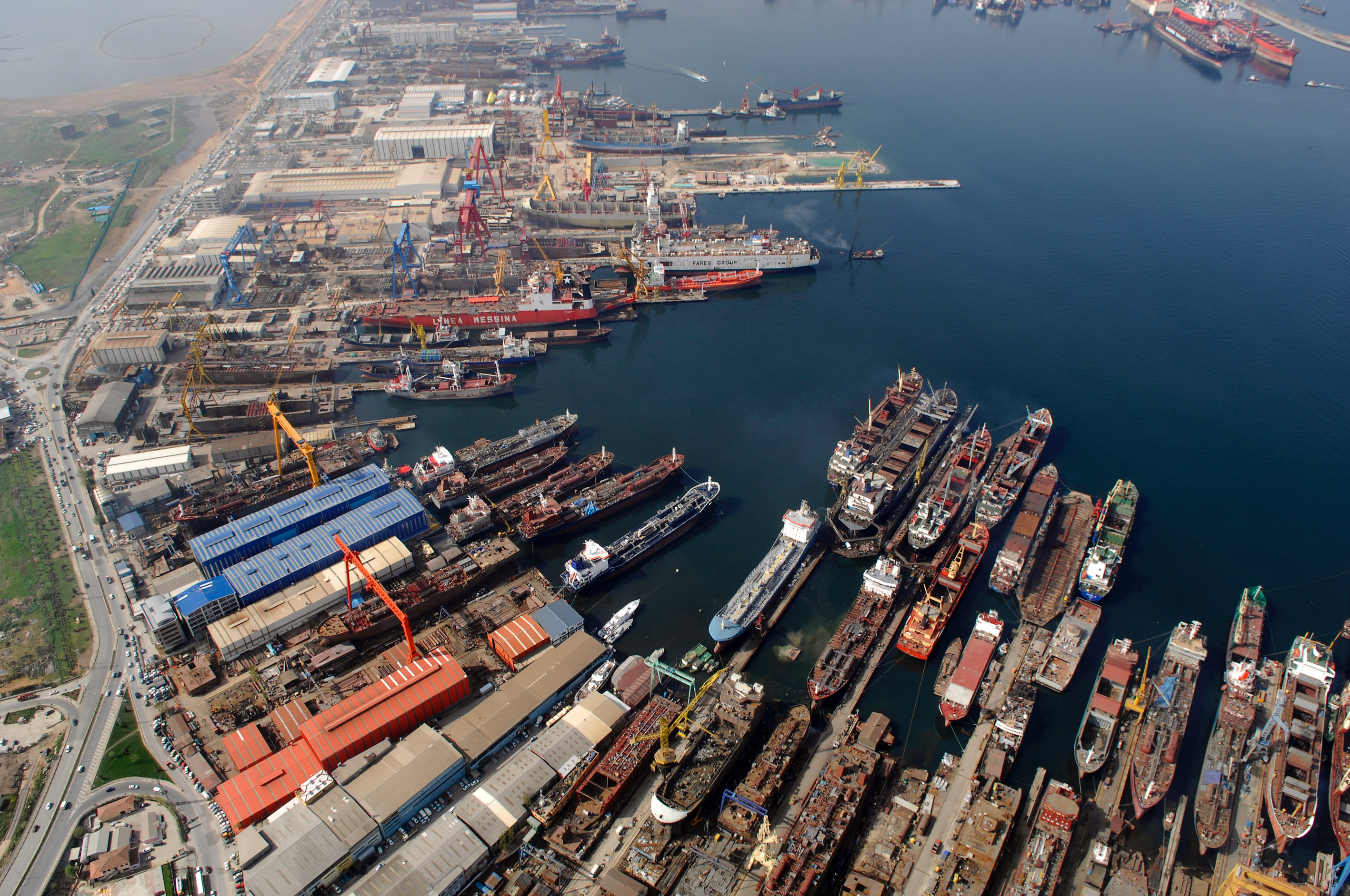 Tuzla Shipyard aerial view